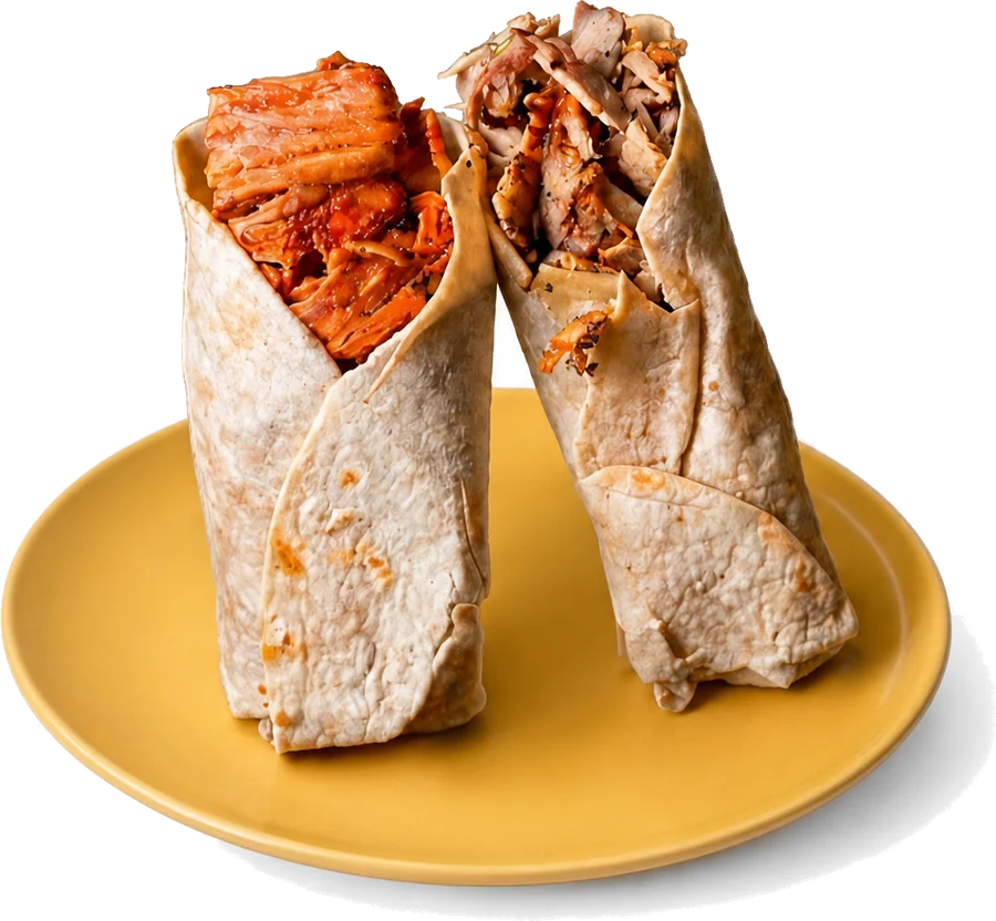 Taco árabe envuelto en pan pita