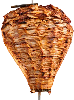 Trompo de carne árabe, dorada y sin adobo